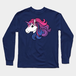 Rainbow Unicorn, Bisexual Pride Long Sleeve T-Shirt